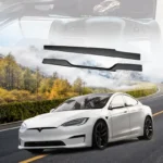 Model X S Dashboard Front Door Trim Cover Real Carbon Fiber Center Console Panel Tesla Interior - Image 5