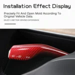 Refinedcarbon Model Y Model 3 Carbon Fiber Column Gear Shift Cover Tesla Steering Lever Cover Real Carbon Fiber - Image 9