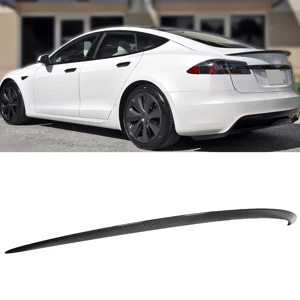 imgi_248_b4e8fccac8ee43c86fcd689fc92c2219 Tesla Model S Real Carbon Fiber Trunk Spoiler Wing Model S Accessories - Image 1