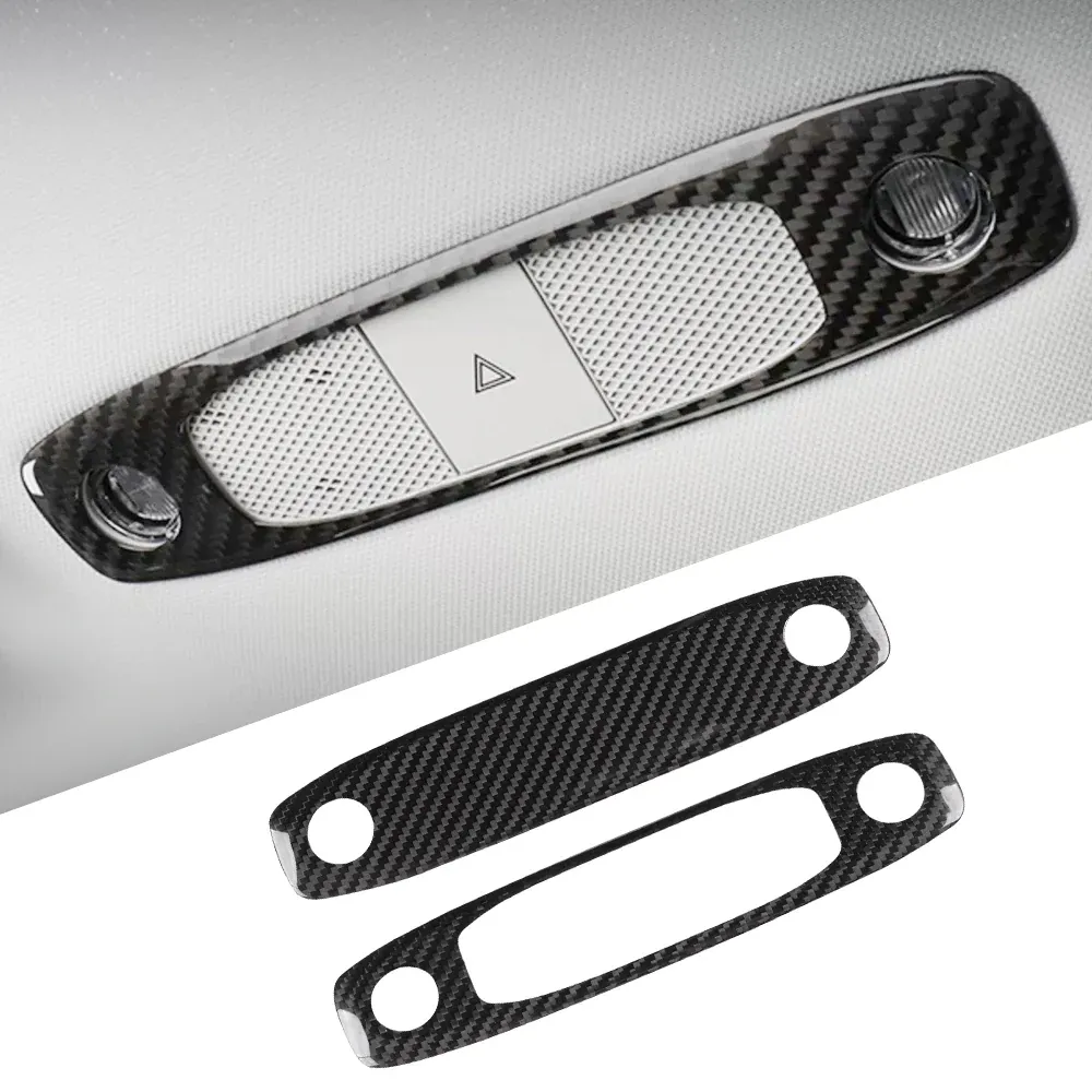 imgi_256_865a1952657bca7762178cec9fa8ba64 Real Carbon Fiber Reading Light Cover Trim Model 3 Y Interior Decoration Cover Accessories for Tesla - Image 1