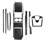 Model X S Dashboard Front Door Trim Cover Real Carbon Fiber Center Console Panel Tesla Interior - Image 5