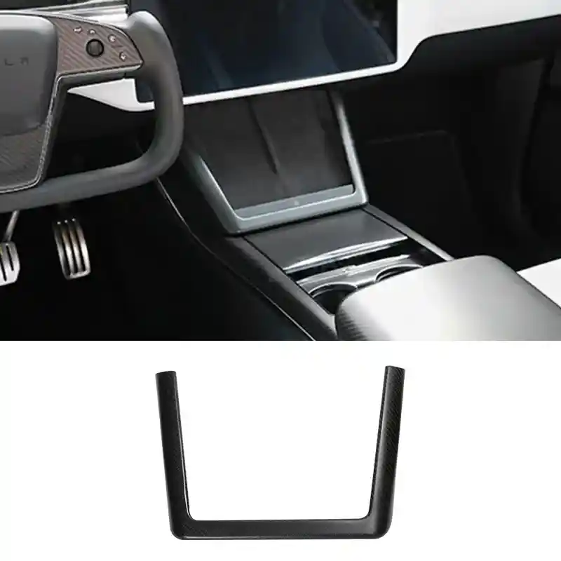 imgi_426_1_9038b33a-6477-4110-a649-621a3053a50a Tesla Model X S Interior Real Carbon Fiber Cover Full Upgrade Kit Plaid Style Overlay Protection Dashboard Center Console - Image 1