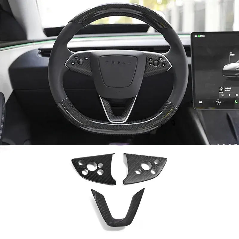 imgi_442_2_dfd67700-9b3f-4132-b505-ea242deb209d Tesla Model Y Juniper Real Carbon Fiber Upgrade Kit Full Interior Protection Cover Trim Overlay - Image 1