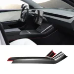 Tesla Model Y Juniper Real Carbon Fiber Upgrade Kit Full Interior Protection Cover Trim Overlay - Image 3